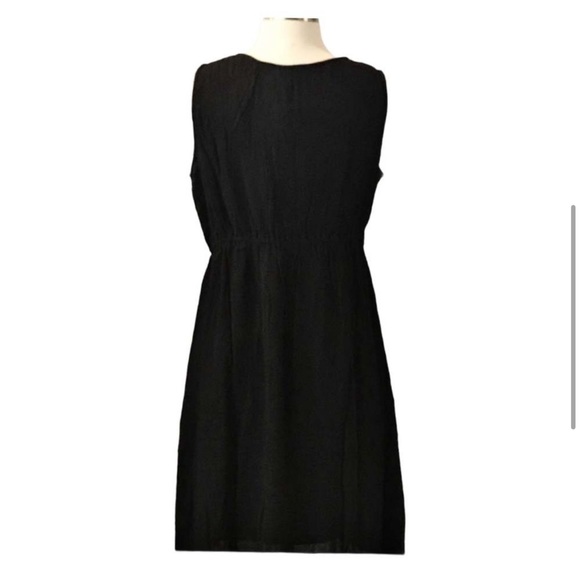 Black Cotton Embroidered Dress Sleeveless Boho Midi Large Casual NWT - Picture 3 of 7